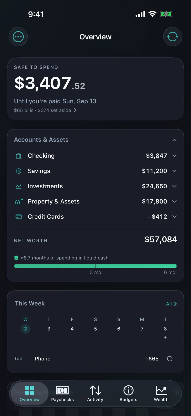 ChequePoint Overview Screen